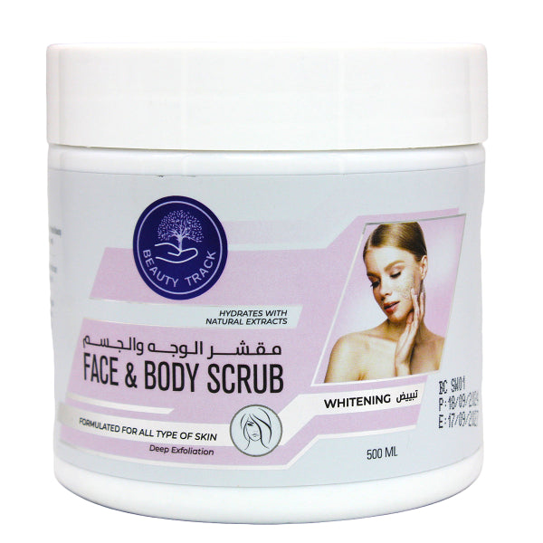 Beauty Track Face and Body Scrub Whitening Deep-Hydrates with Natural Extracts, Scrub removes all traces of Dead skin calls and opens blocked prose, Deep exfoliation Formulated for all type of skin.