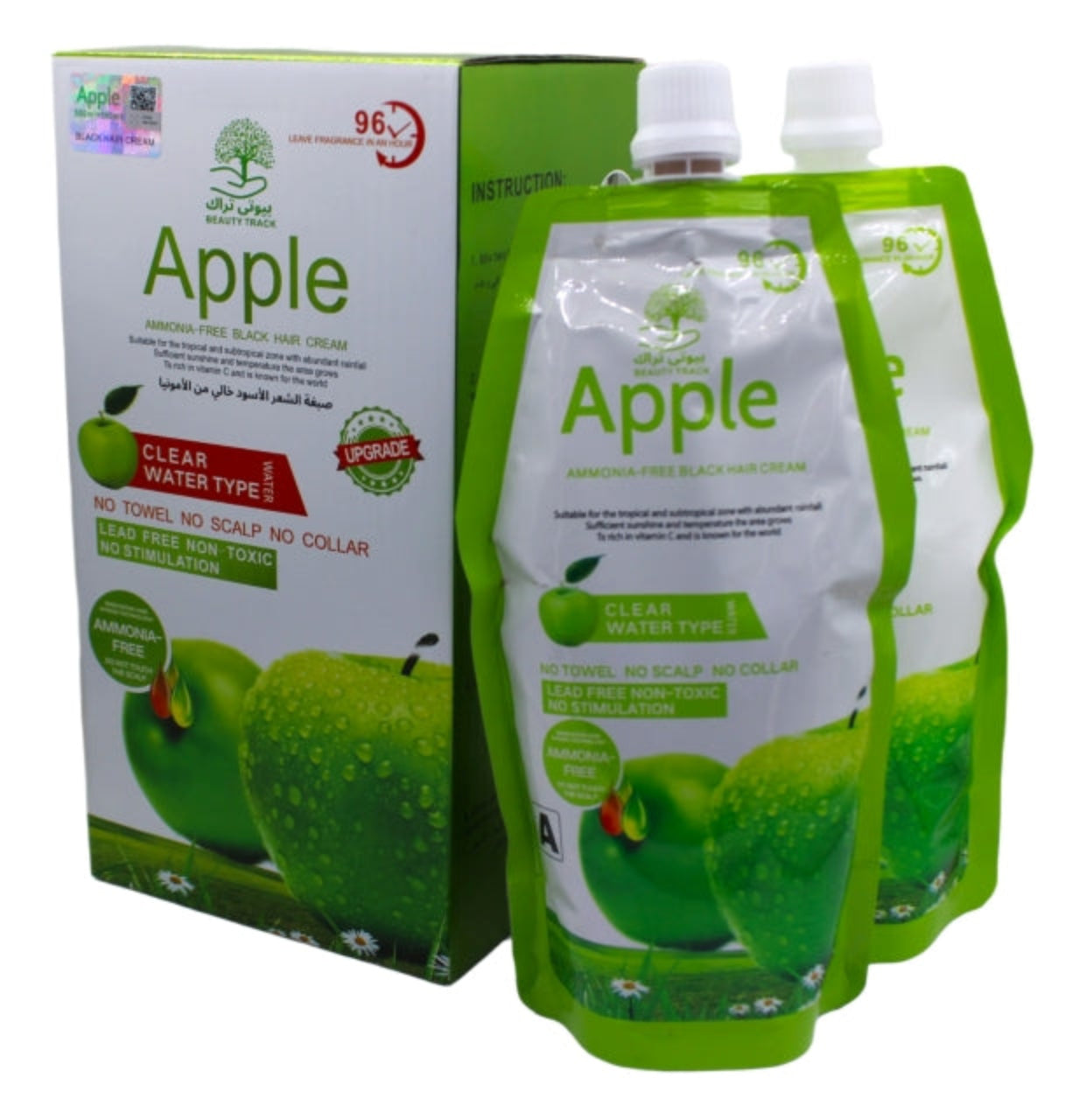 Beauty Track Apple Hair Color Cream , Clear Water Type, Ammonia-Free, 500ml+500ml