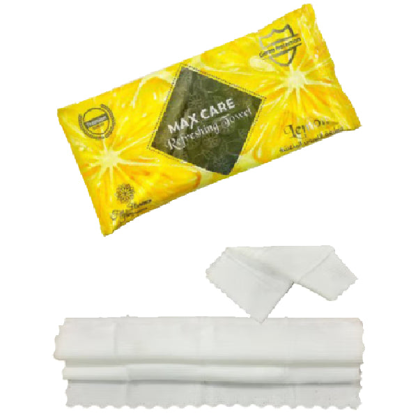 Max Care Refreshing Disposable Hand Towels, Single-Use Travel Wipes, Multi-Purpose for Hotels, Restaurants, Business PACK OF 25 pics